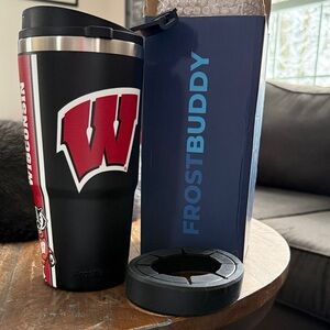 Frost Buddy Black Tumbler with Red Logo